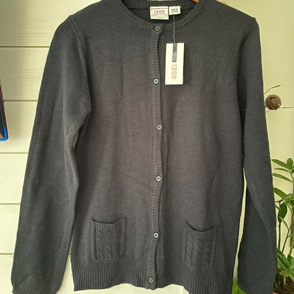 IZOD Approved Schoolwear Youth XL Navy Cardigan